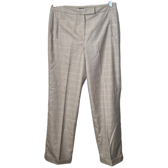 Larry Levine Classics Glen Check Plaid Cuffed Trouser Pants Size 10 - Picture 1 of 6